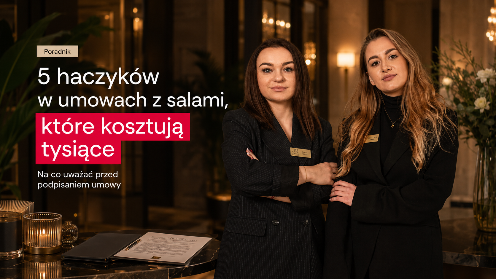 Zespół agencji przy podpisywaniu umowy z salą