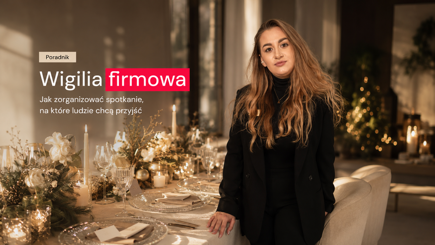 Świąteczny stół firmowej wigilii
